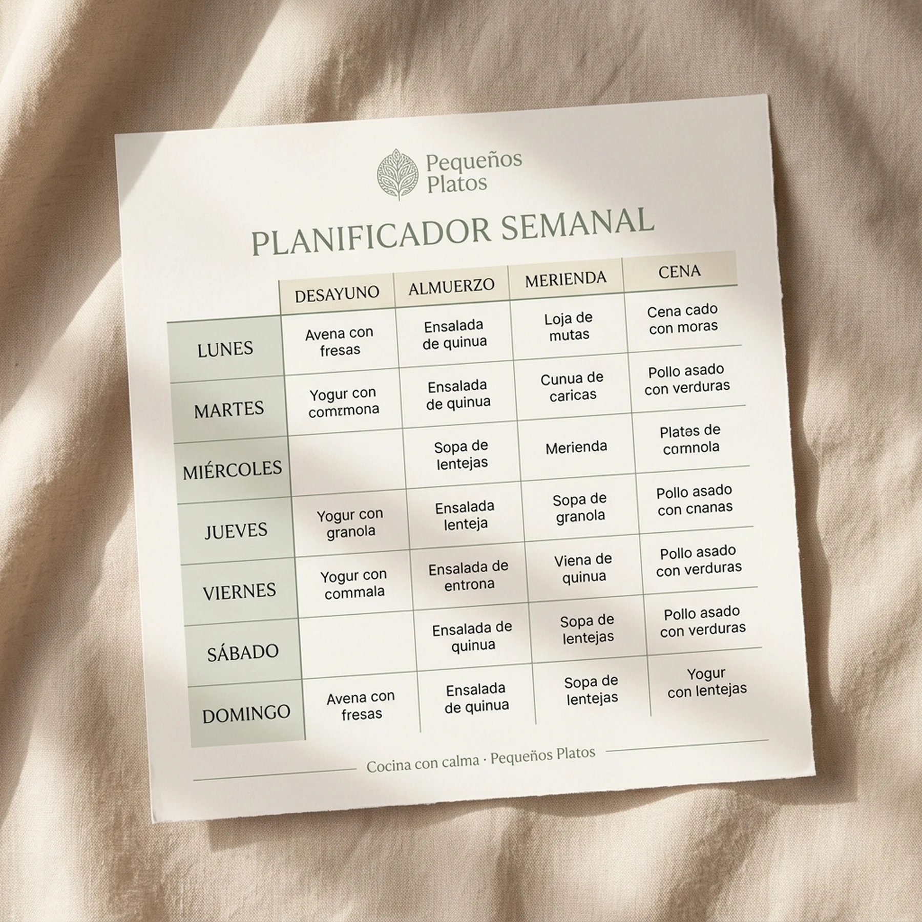 Planificador semanal